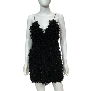 For Love & Lemons Textured Black Kamara Mini Dress Size M