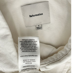 Reformation Classic White Carlos Denim Shirt Size S