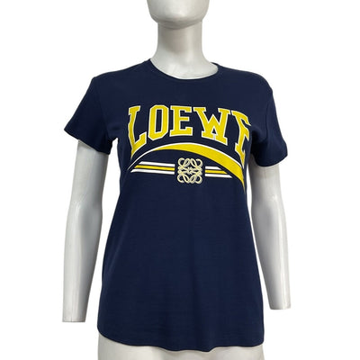 Loewe Printed Blue Cotton Jersey T Shirt Size S