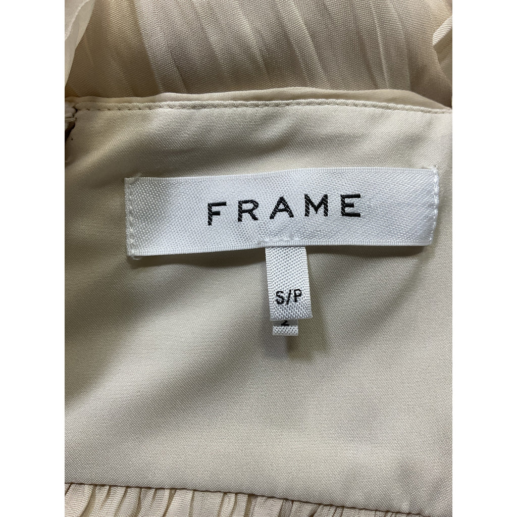 Frame Puff-Sleeve White Square-Neck Top Size S