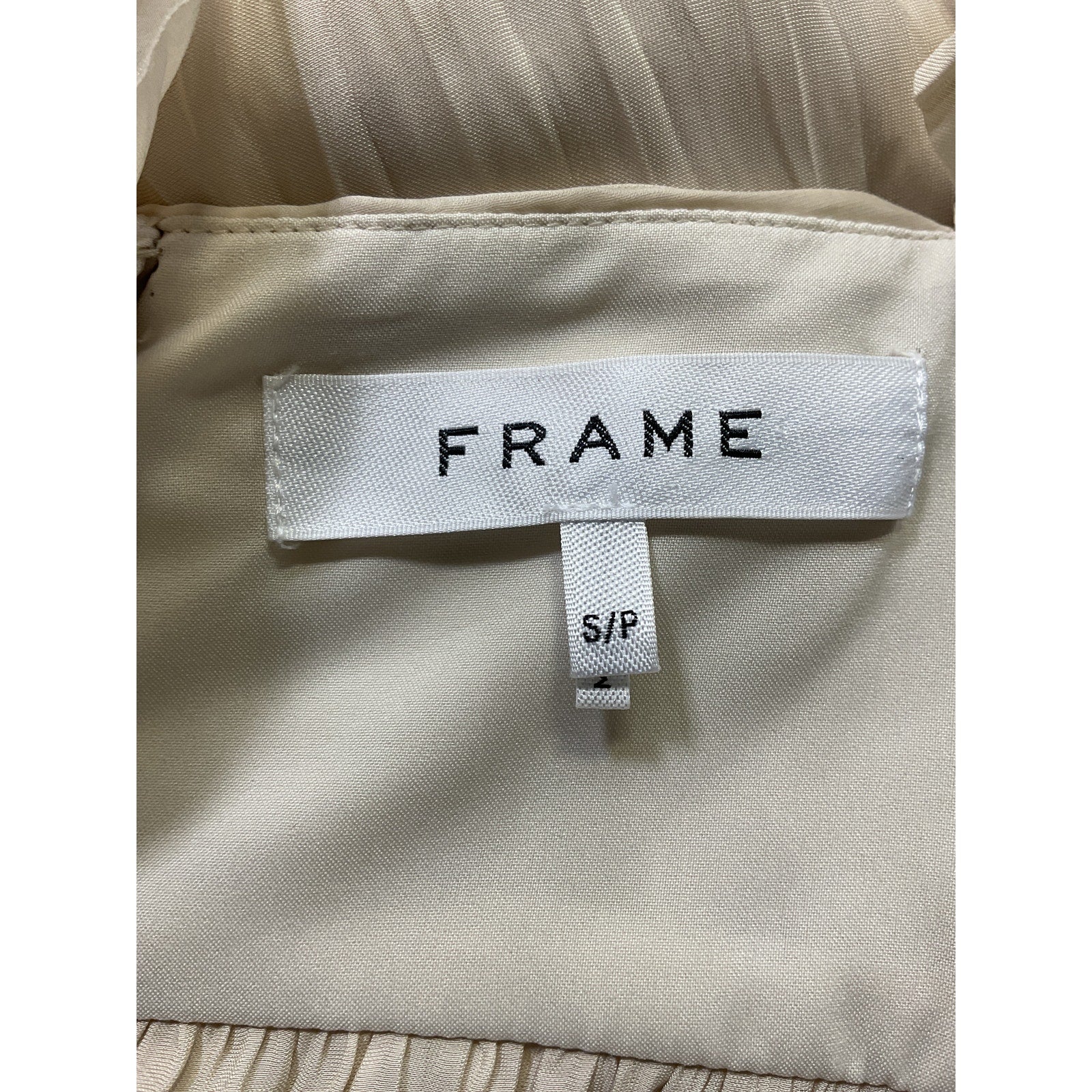 Frame Puff-Sleeve White Square-Neck Top Size S