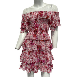 Misa Los Angeles Ruffled Gardenia Inga Dress Size XS