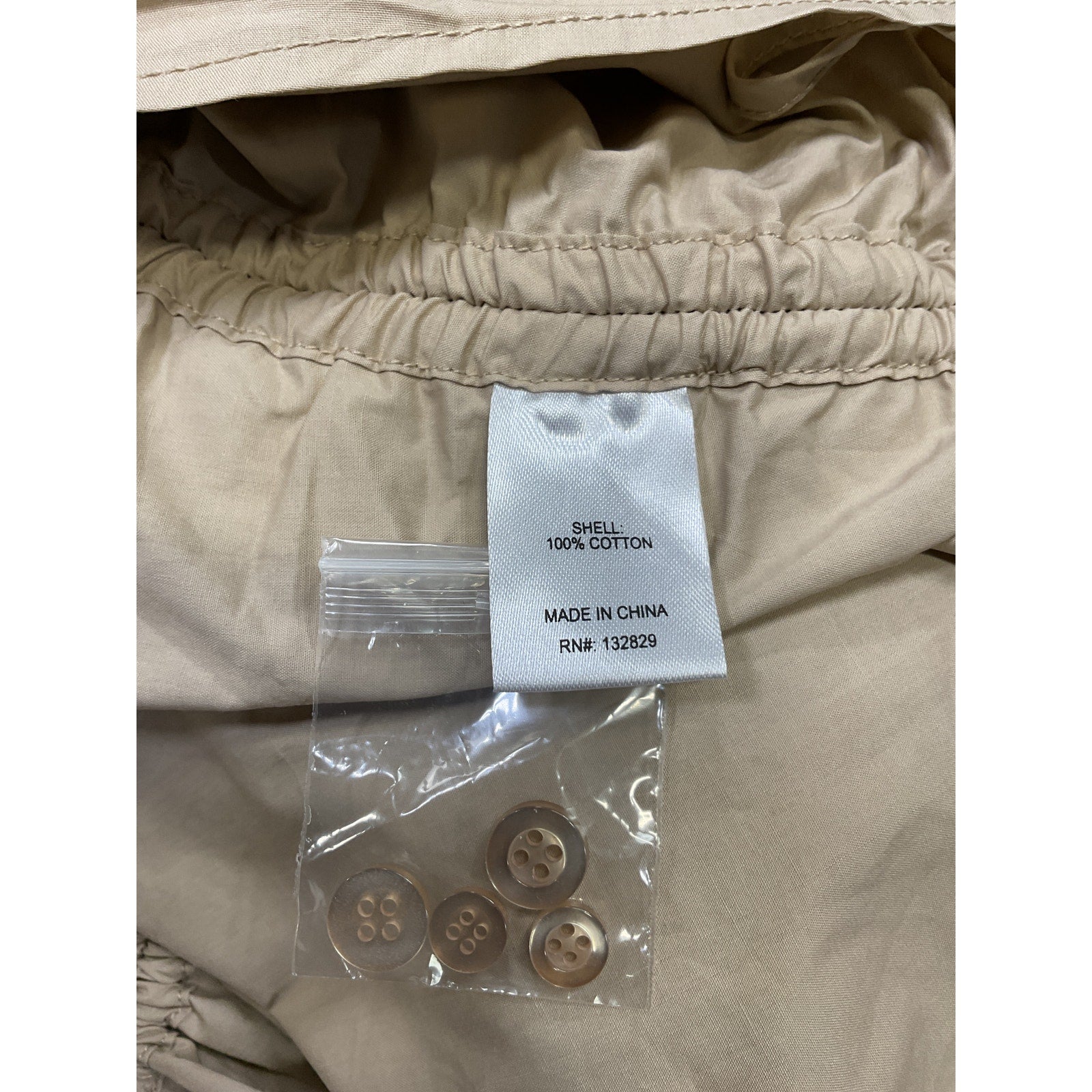 L'Academie 'The Lena' Khaki Cotton Blouse Size S