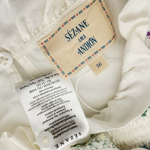 Sezane Embroidered Multicolor Mellisa Blouse Size 36