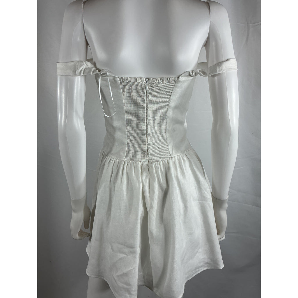 Reformation 'Sora' White Linen Dress Size 0