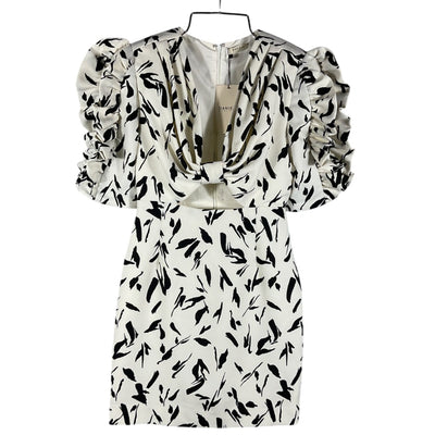 Daniele Carlotta Chic Ivory/Black Printed Mini Dress Size S
