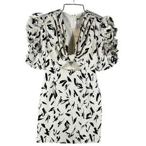 Daniele Carlotta Chic Ivory/Black Printed Mini Dress Size S