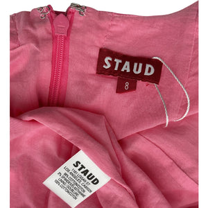 Staud A-line Pink Wells Midi Dress Size 8