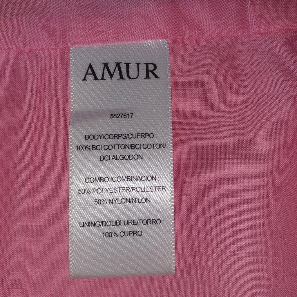 Amur 'Zeha' Pink One Shoulder Bra One Shoulder Knotted Detail Twill Blouse Top Size 0