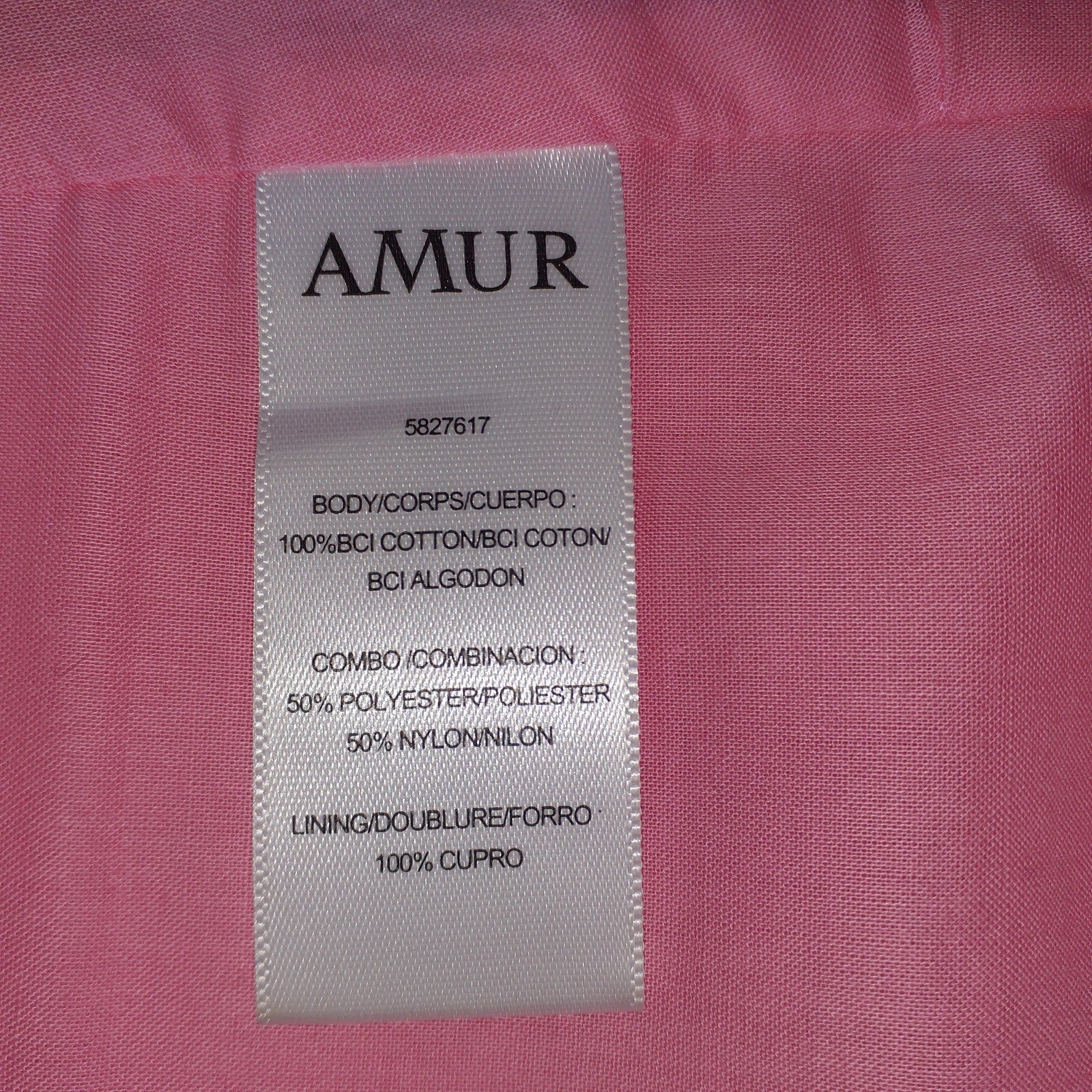 Amur 'Zeha' Pink One Shoulder Bra One Shoulder Knotted Detail Twill Blouse Top Size 0
