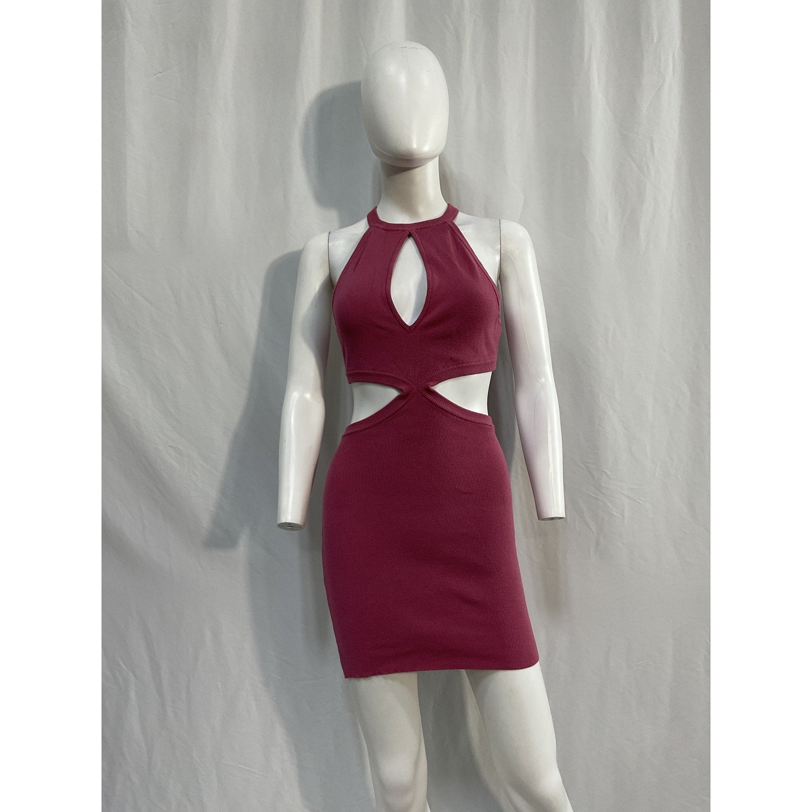 Michael Costello 'Niko' Pink Rayon Knit Mini Dress Size S