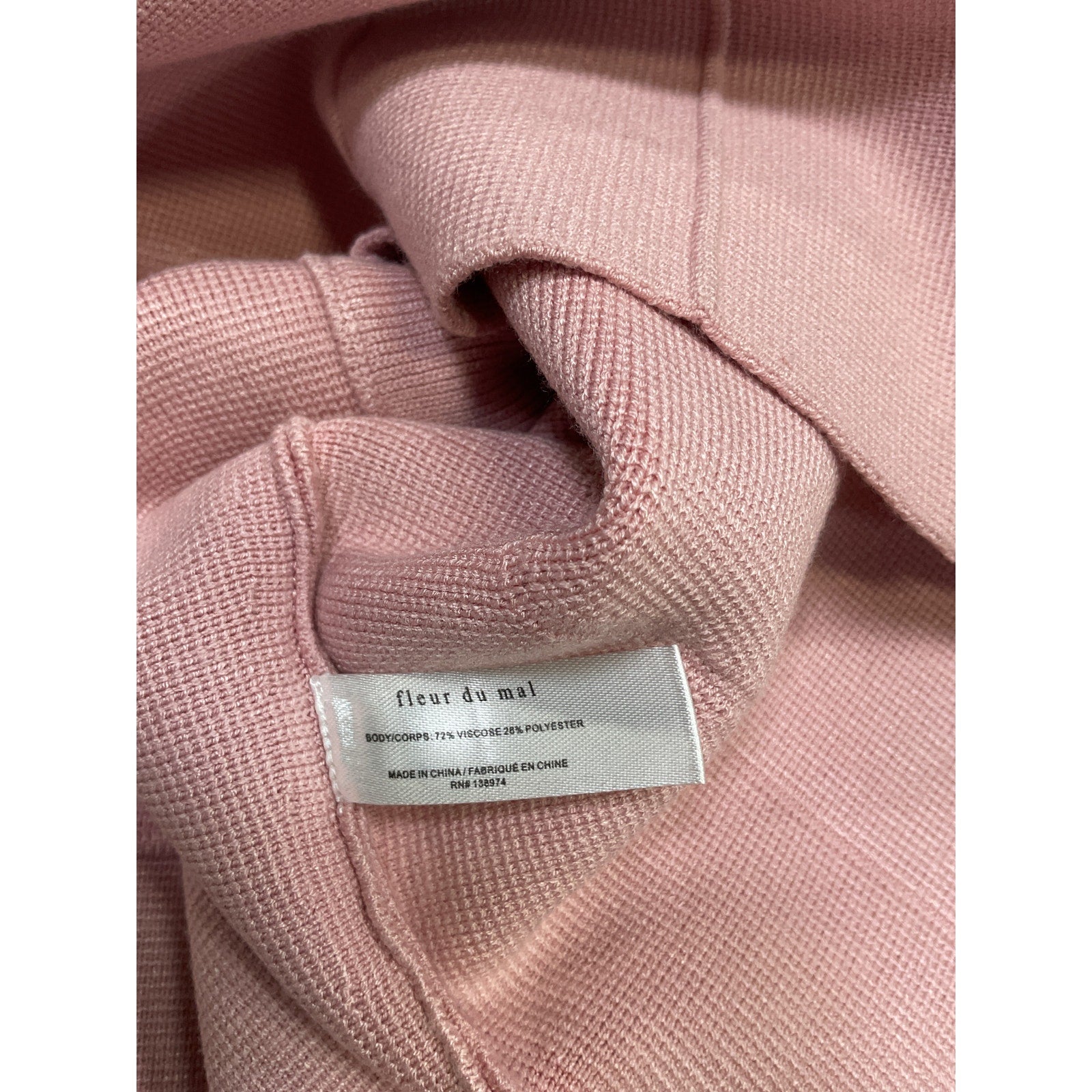 Fleur Du Mal Bustier-Style Pink Viscose Knitted Cardigan Size M