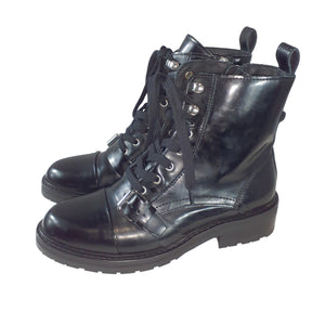 Allsaints Polished Black Donita Boots Size 37 EU / US 7