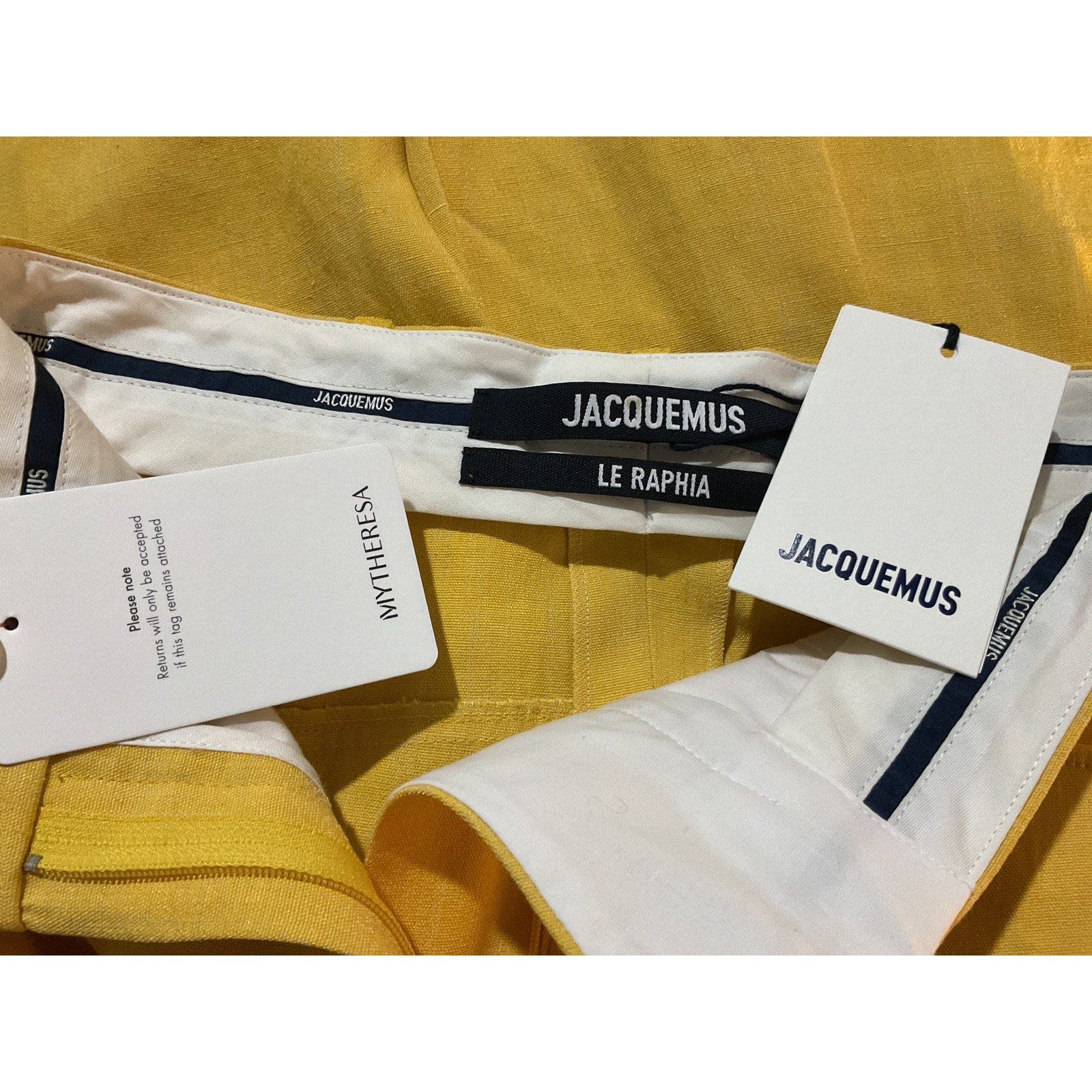 Jacquemus 'Le' Yellow Linen Pantalon Sauge Linen-Blend Pants Size 36 - NWT