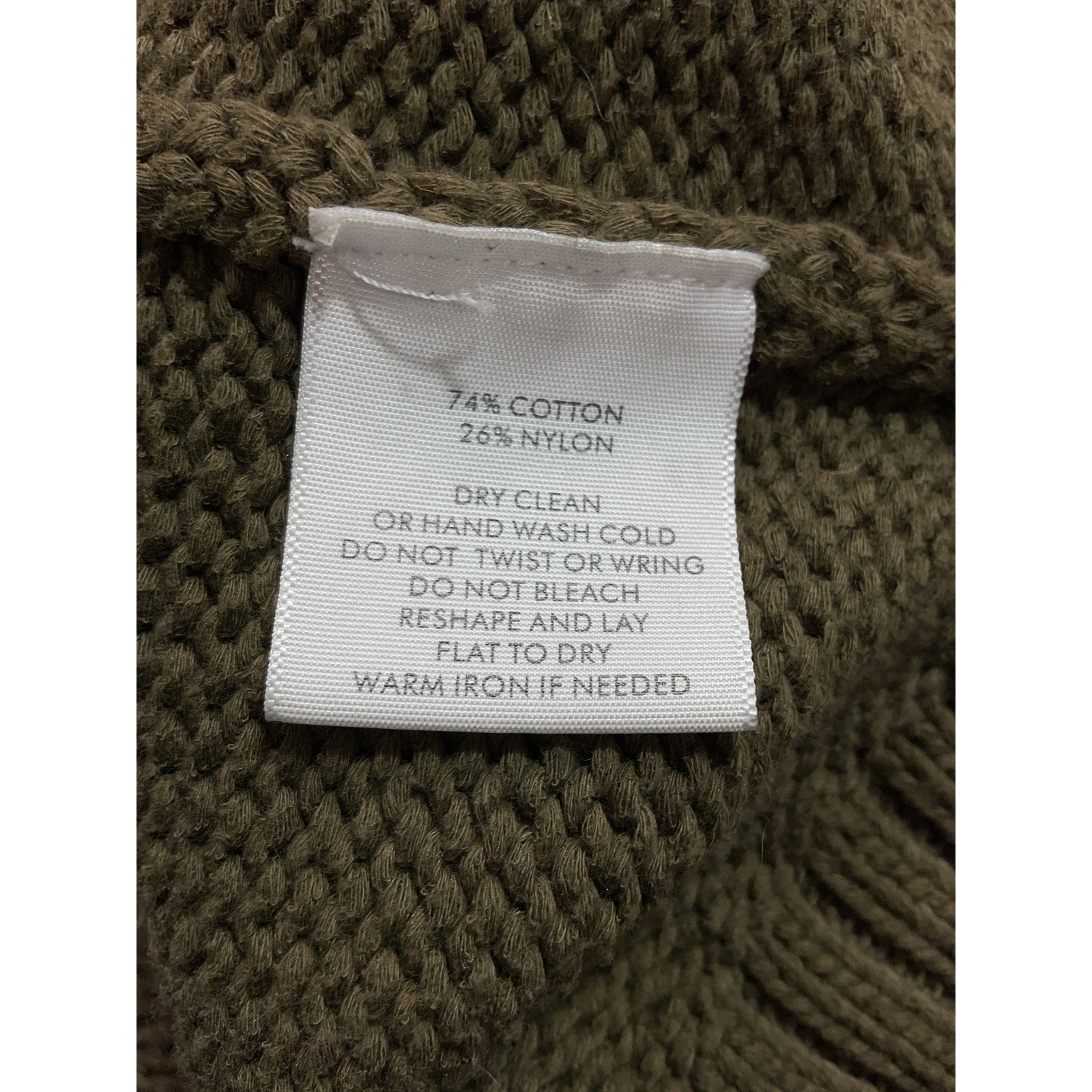 White + Warren High Rib Green Turtleneck Size S