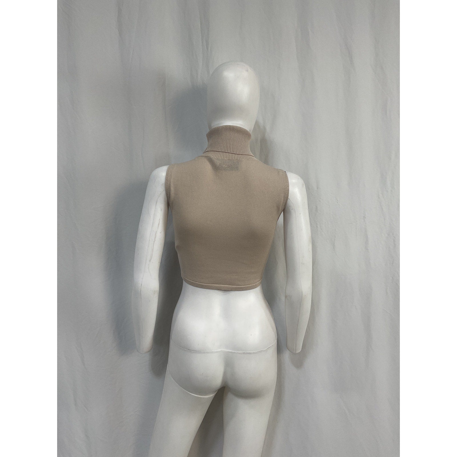 Aya Muse 'Verona' Tan Viscose Turtleneck Top Size S