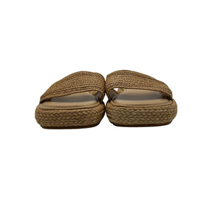 Vince Woven Tan Eva Platform Slide Sandals Size 8.5 M
