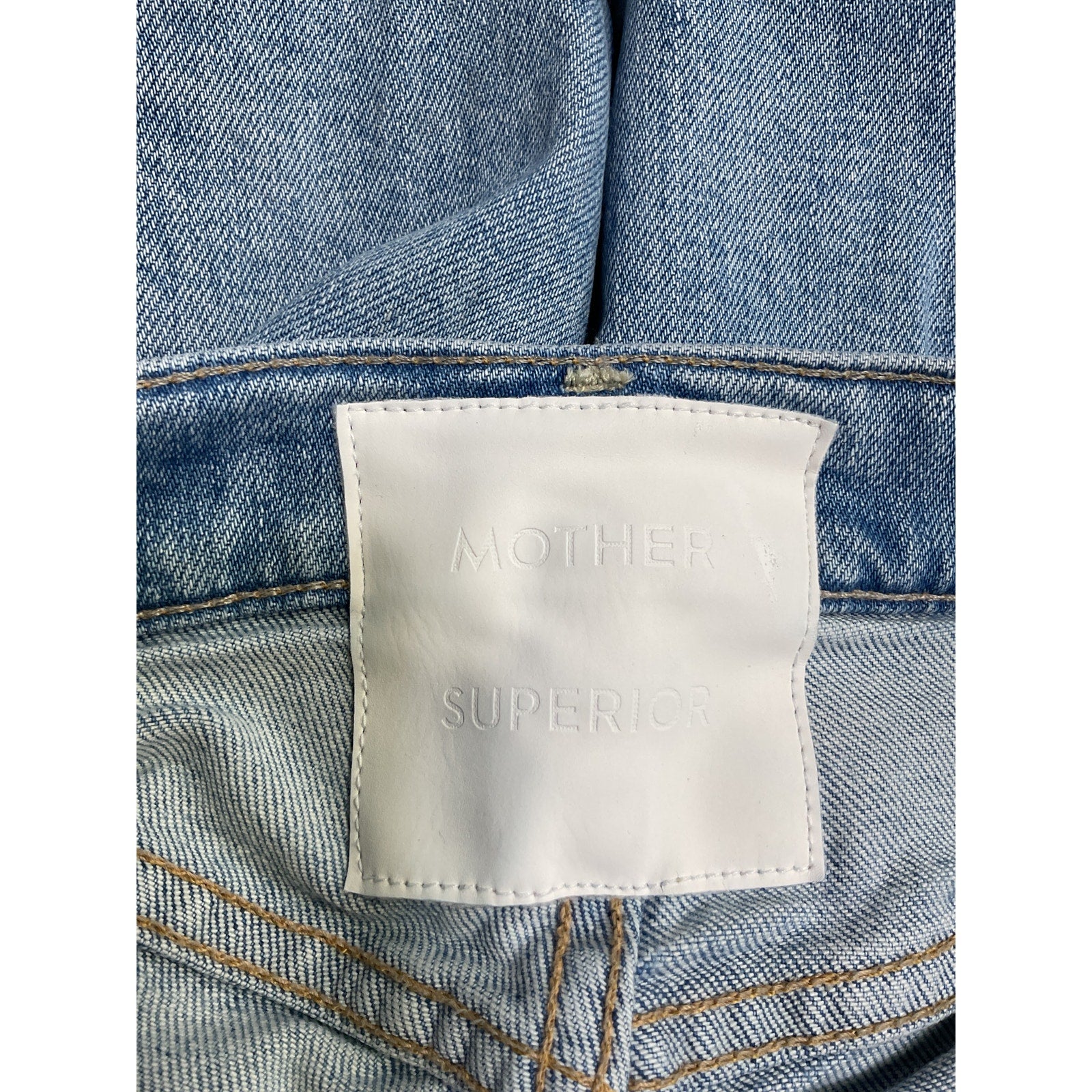 Mother Blue Cotton High Waisted Rider Skimp Jean Size 28
