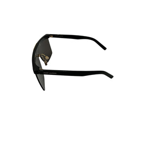 Saint Laurent 'Palace Mask' Black & Light Gold Sunglasses One Size