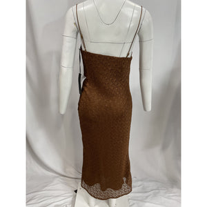 House Of Harlow 1960 'Massima' Brown Asymmetrical Midi Dress Size S - NWT