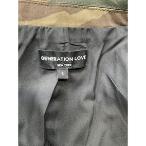Generation Love 'Kennedy' Green Polyester Camouflage Blazer Size S