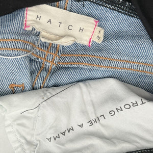Hatch Classic Blue Over-The-Bump Straight Maternity Denim Jeans Size 27