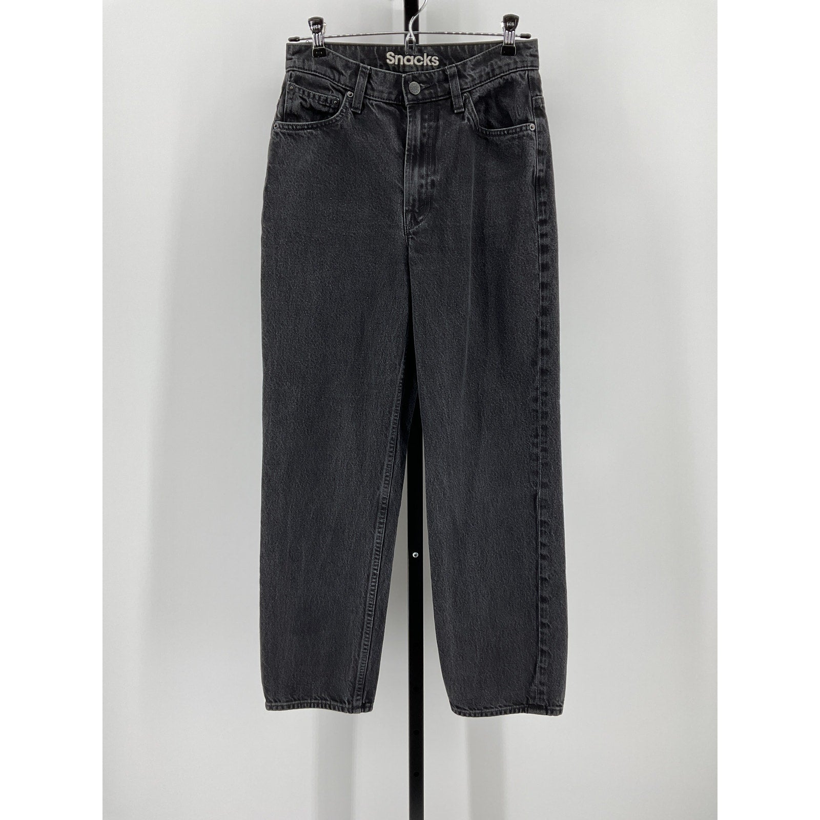 Mother Snacks! High Waisted Double Black Cotton Stack Hover Denim Jean Size 27