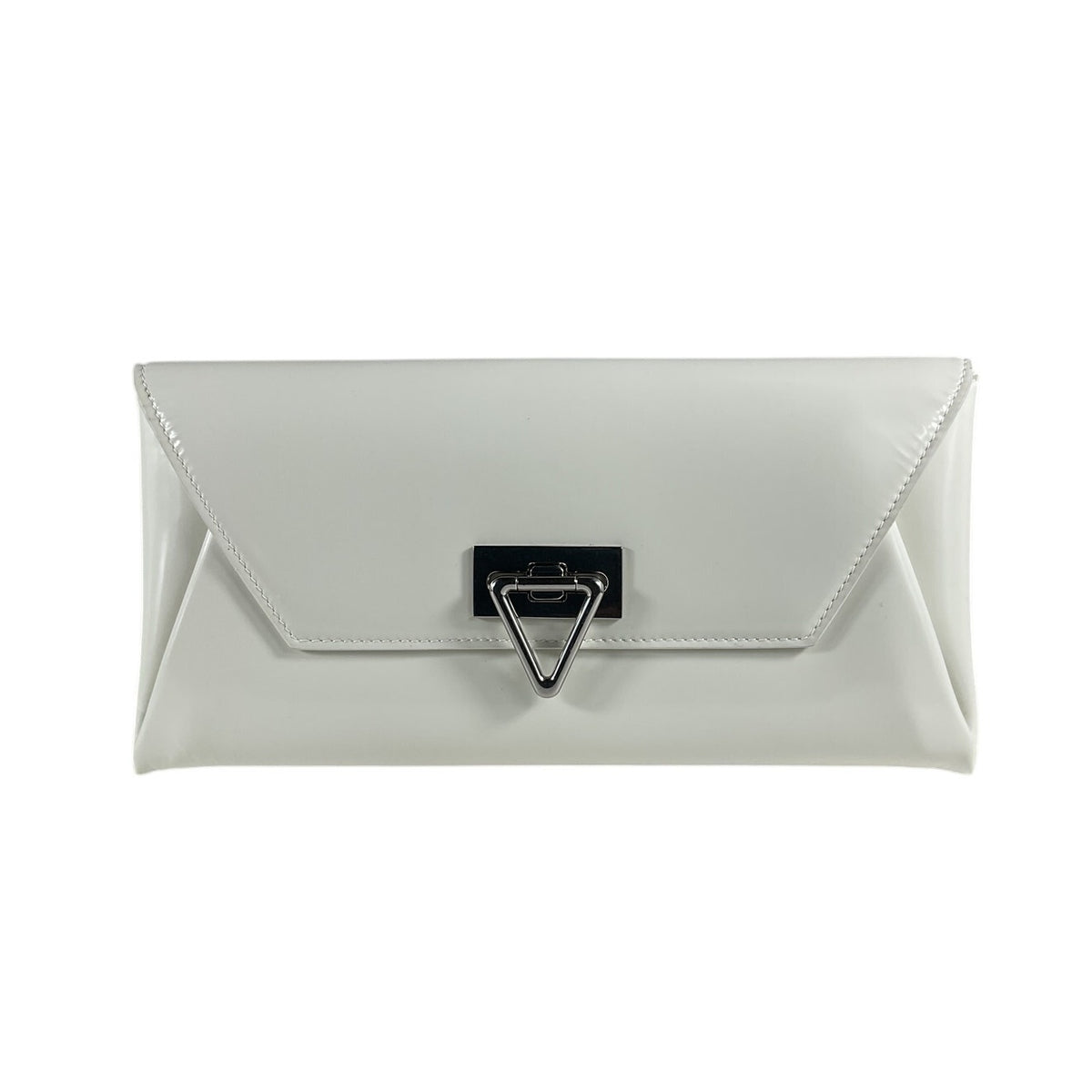 Bottega Veneta Ivory Triangle Clutch