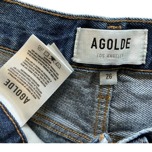 Agolde Distressed Blue Mila Denim Shorts Size 26