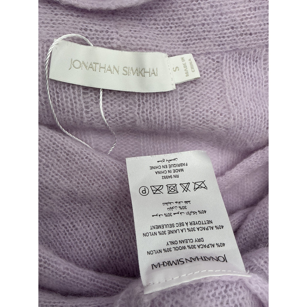 Simkhai 'Cambria' Purple Alpaca Off-The-Shoulder Top Size S