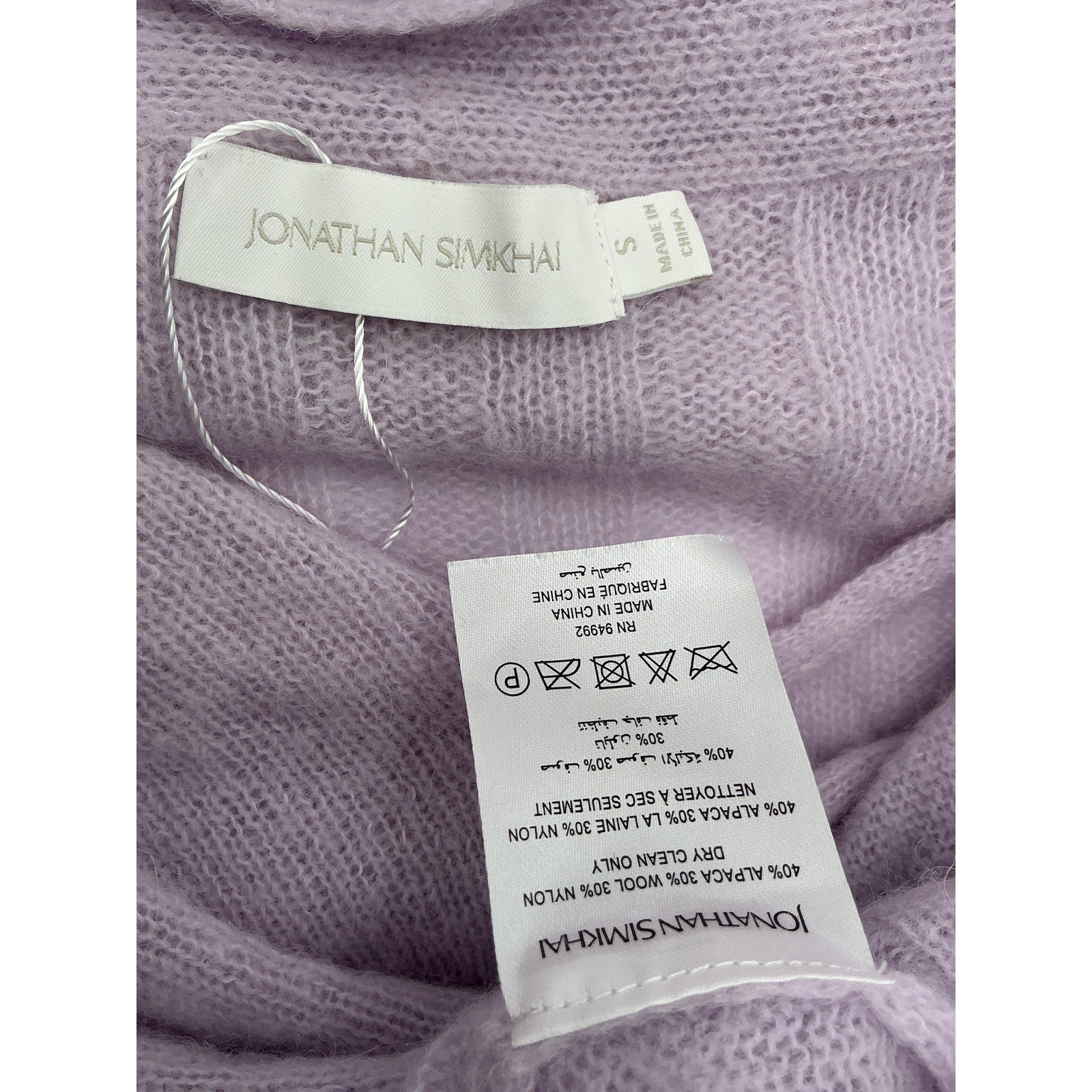 Simkhai 'Cambria' Purple Alpaca Off-The-Shoulder Top Size S