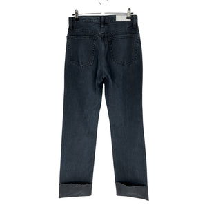 Re/Done Relaxed Black High Rise Loose Long Denim Jeans Size 27