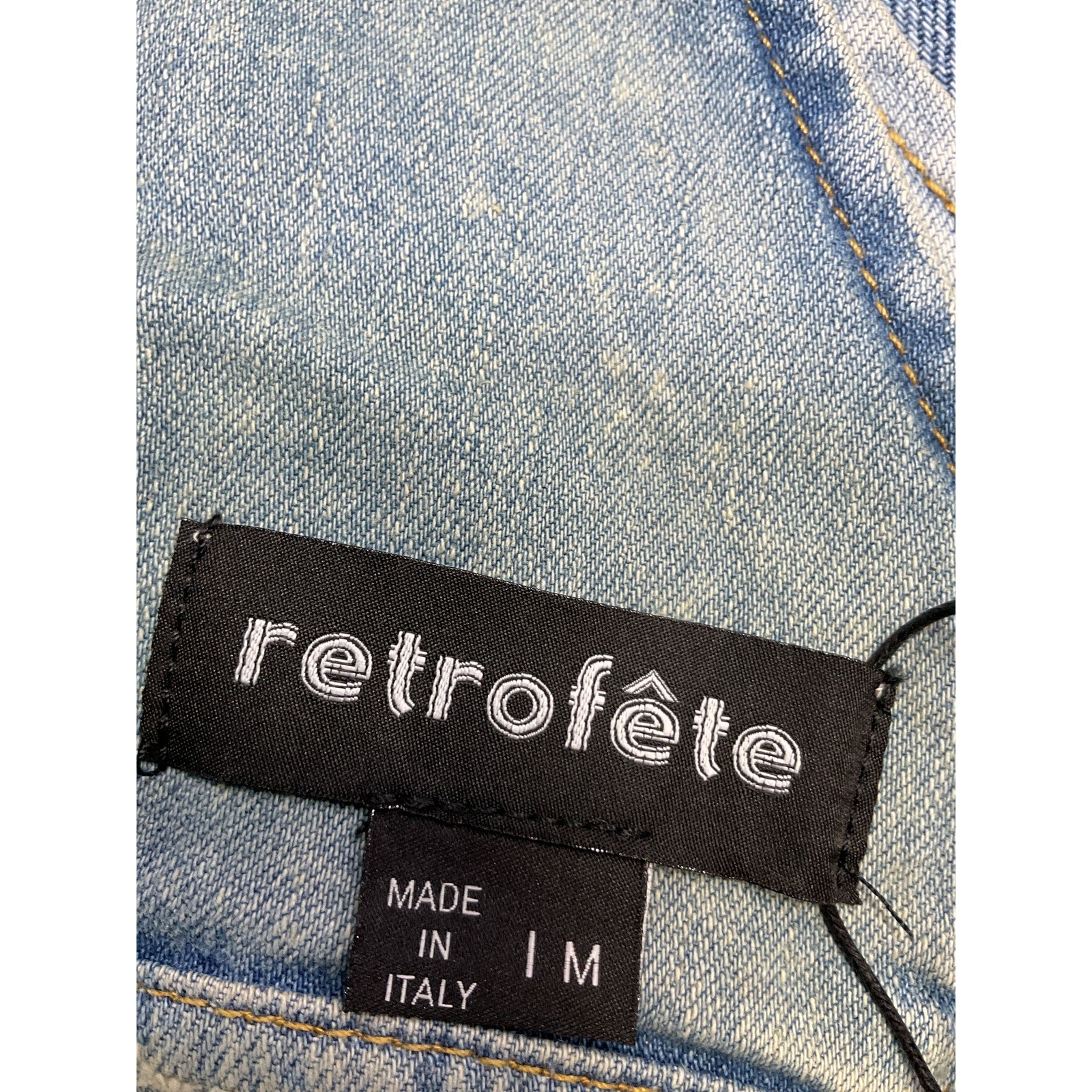Retrofete 'Willis' Blue Distressed Blouse Top Size M - NWT
