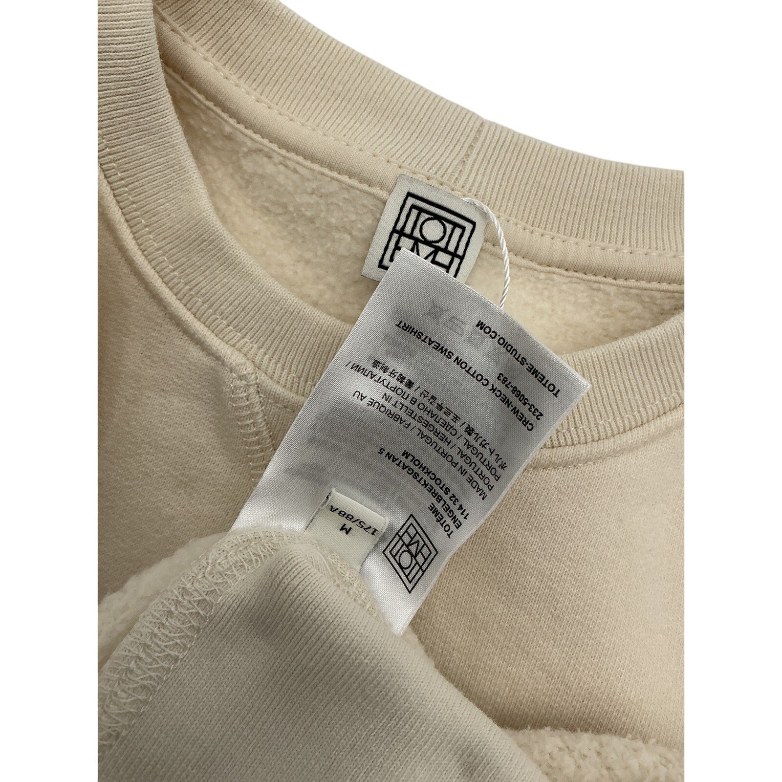 Toteme Organic Cream Cotton-Jersey Sweatshirt Size M