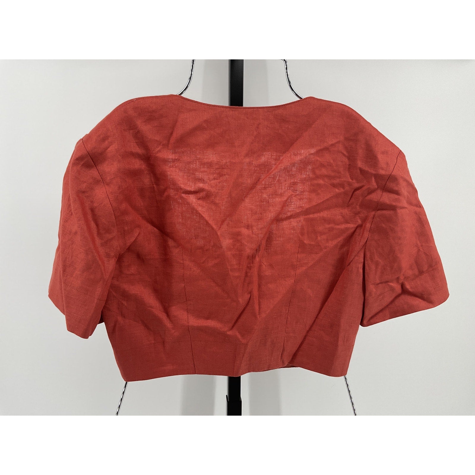 Matthew Bruch 'Apron' Brown Linen Crop Top Size 2