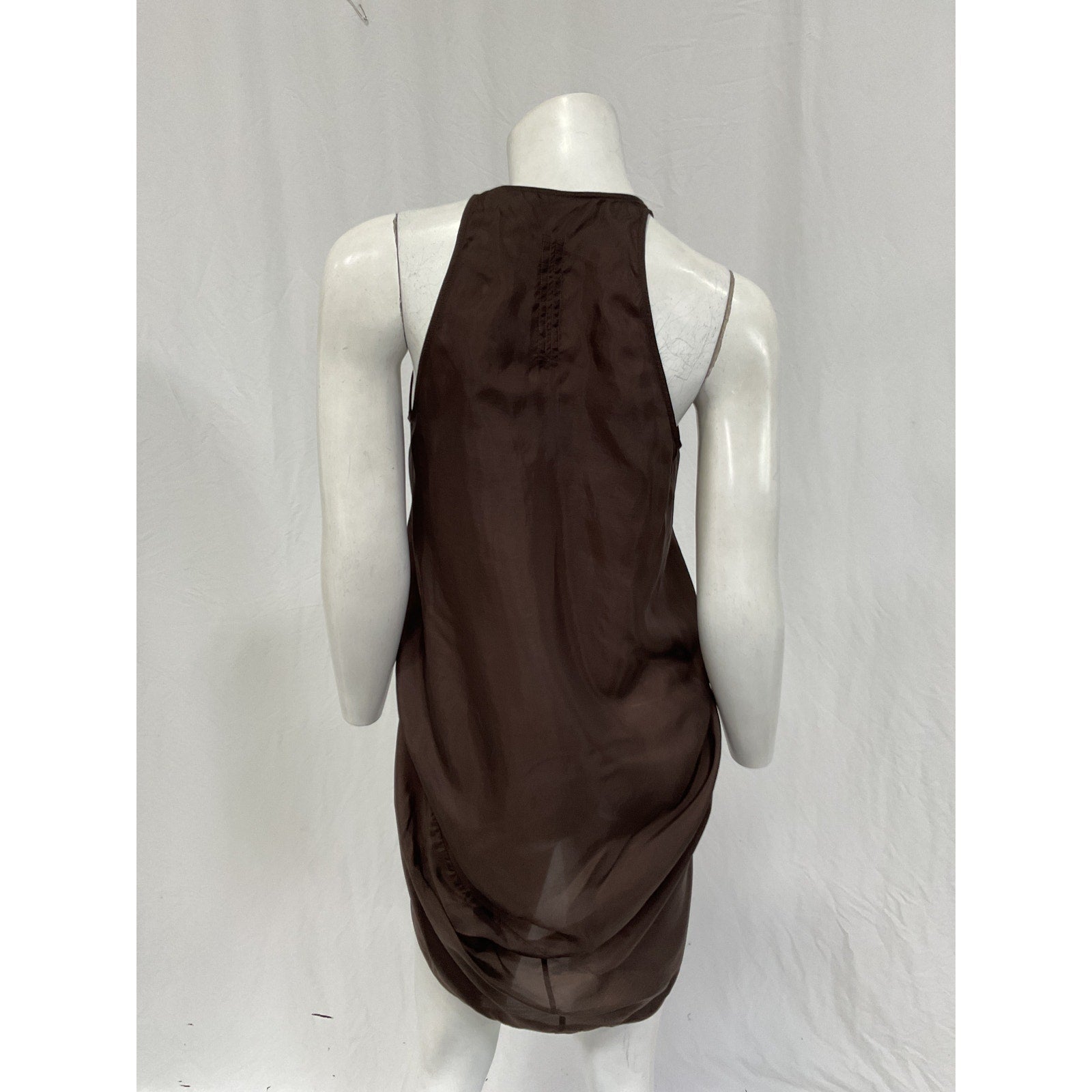Rick Owens 'Kite' Brown Cupro Tank Top Size 38