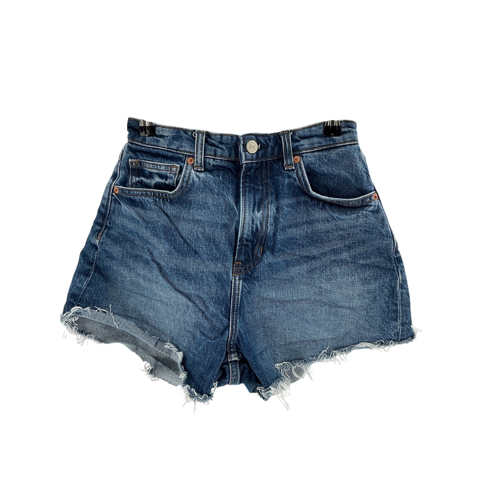 Reformation 'Norah' Blue Cotton Stretch High Rise Denim Jean Shorts Size 26