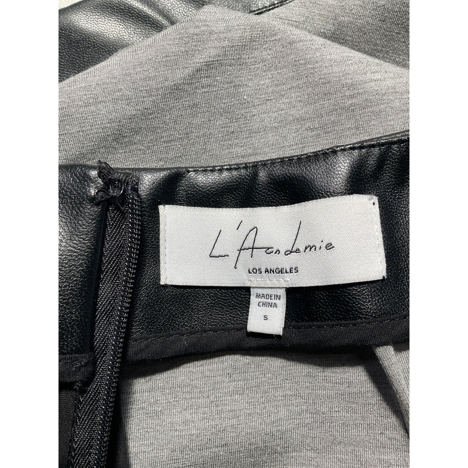 L'Academie 'Tasha' Black Faux Leather Micro Skirt Size S