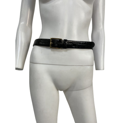 Anderson's Black Leather Croc-Effect Belt Size 85