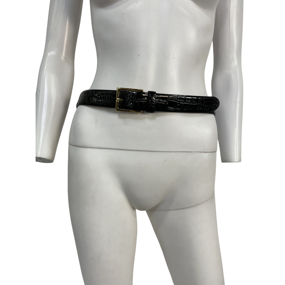 Anderson's Black Leather Croc-Effect Belt Size 85