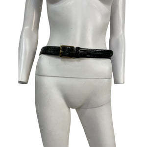 Anderson's Black Leather Croc-Effect Belt Size 85