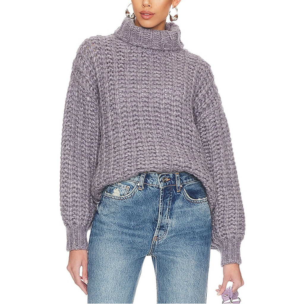 Anine Bing 'Iris' Purple Turtleneck Sweater Size S