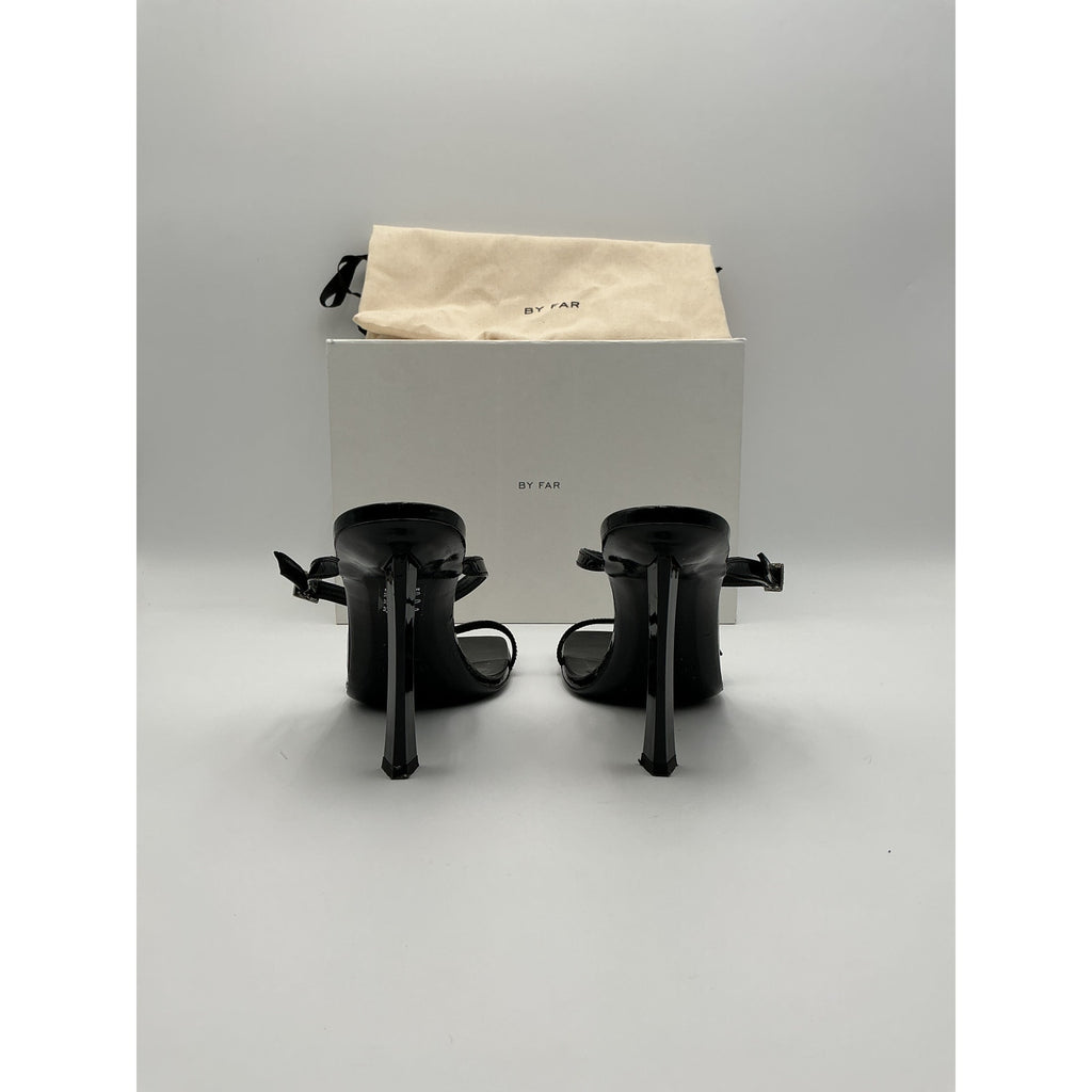 By Far 'Flick' Black Leather Heel Size 40