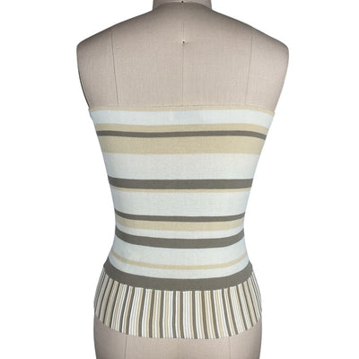 Faithfull The Brand Striped White Citara Tube Top Size L