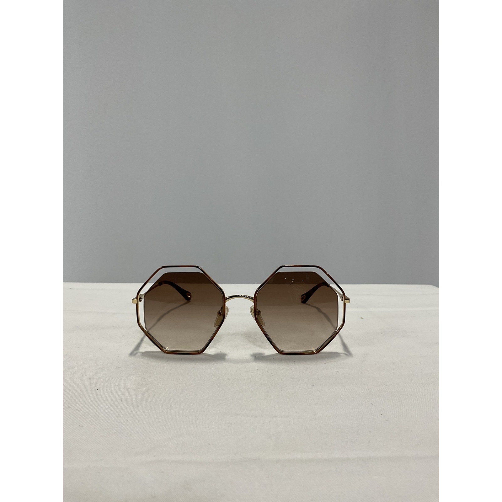 Chlo� 'Octagonal' Gold Cut-Out Sunglasses Size OS