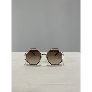 Chloé 'Octagonal' Gold Cut-Out Sunglasses Size OS