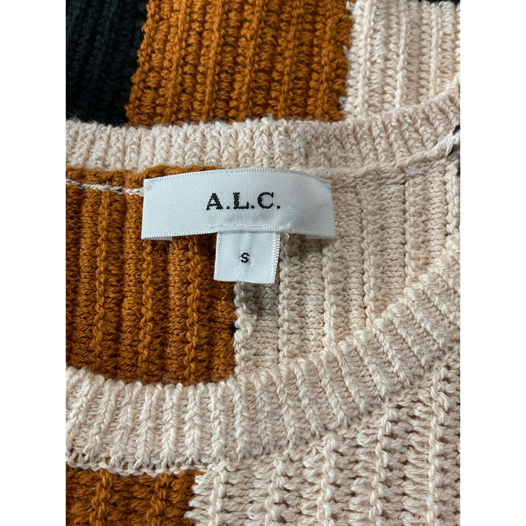 A.L.C. 'Marco' Black Cotton Striped Tank Top Size S