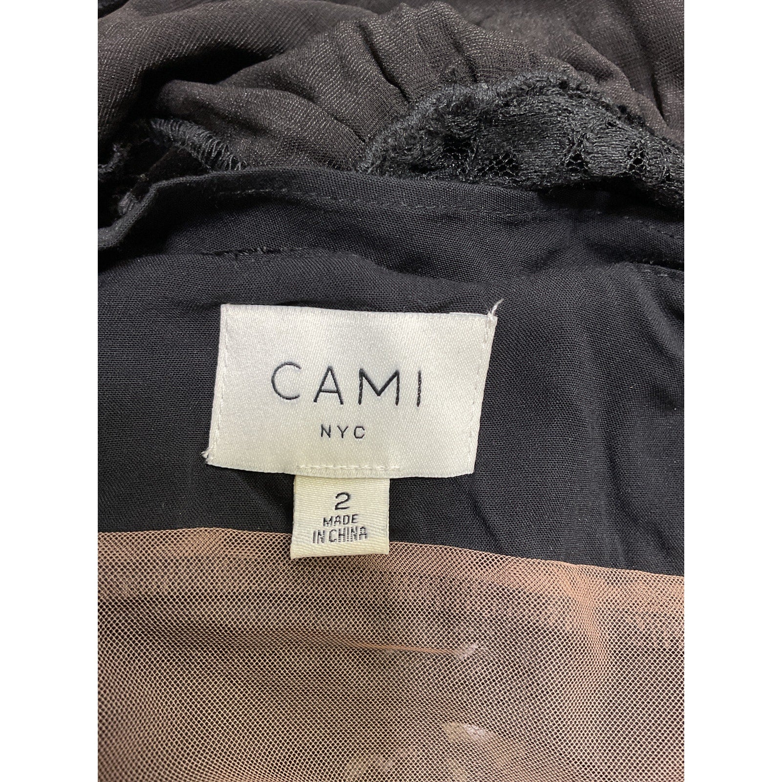 Cami Nyc 'Onia' Black Viscose Cami Top Size 2