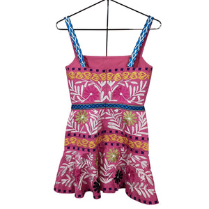 Alexis Embroidered Aurora Pink Venise Dress Size S