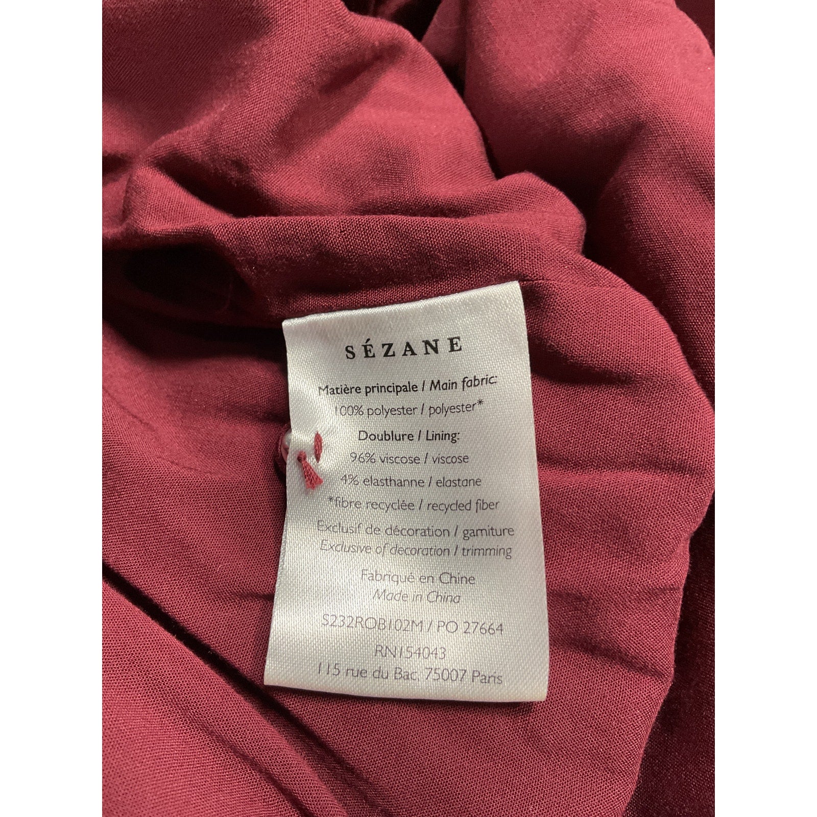 S�zane 'Yseult' Red Polyester Dress Size 38